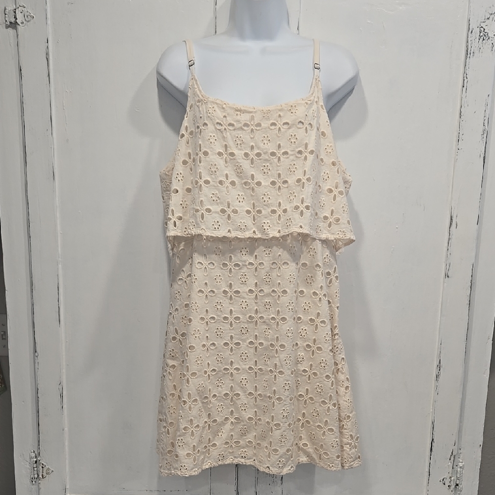 SHYANNE WESTERN BOHO EYELET MID LENGTH DRESS.   #6840